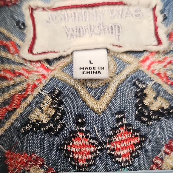 Johnny Was Piper Shirt Tail Kimono Boho Embroidered Large Preowned - Picture 2 of 14